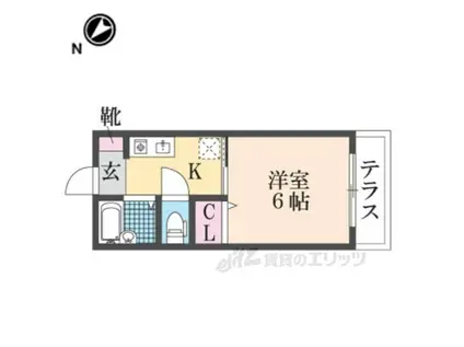 CASTLE COURT(1K/2階)の間取り写真