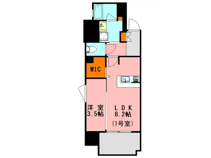 LANDIC BAY FIELD(1LDK/7階)の間取り写真