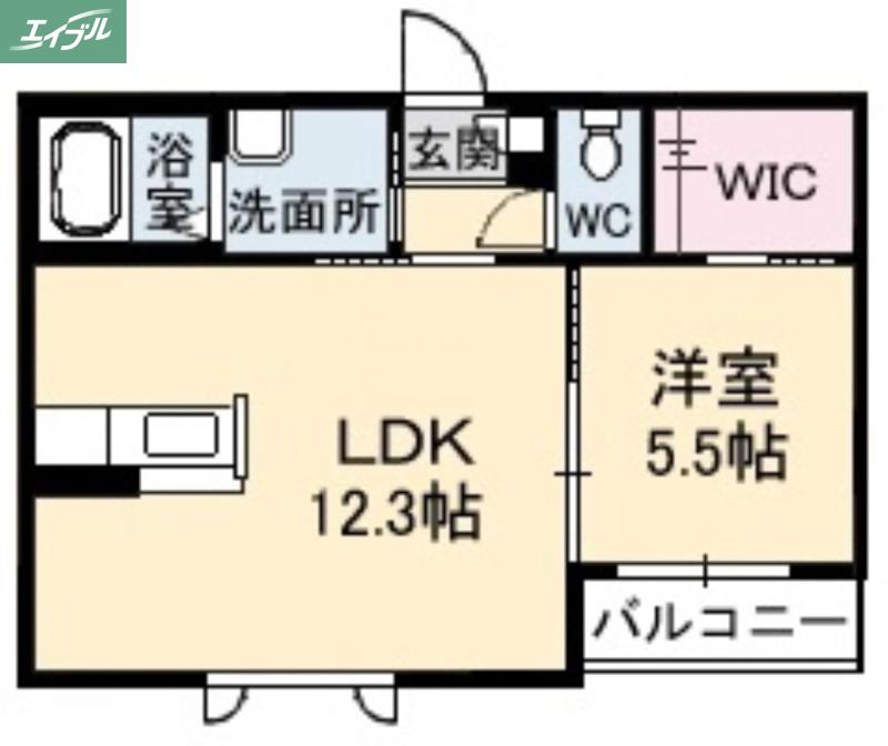 ルピナス(1LDK/1階)の間取り写真