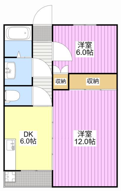 コーポ宮ヶ崎(2DK/1階)の間取り写真