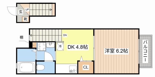 アメニティハウス・サノ(1DK/2階)の間取り写真