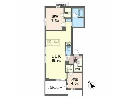 REFIANT東谷山(2LDK/3階)の間取り写真