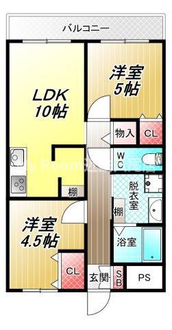 北本町パールハイツ(3LDK/4階)の間取り写真