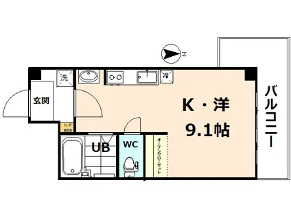 ベルシェ西町(ワンルーム/2階)の間取り写真