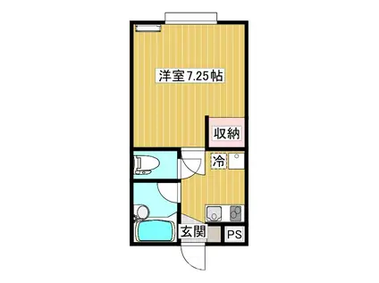 フローラハイツ(1K/2階)の間取り写真