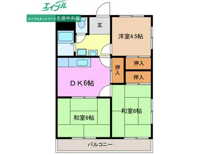 エムテック名張1番館(3DK/4階)の間取り写真