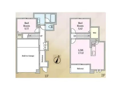 ブルームステージつくば(2LDK/1階)の間取り写真