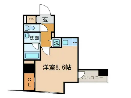 ユリシス新神戸(ワンルーム/5階)の間取り写真