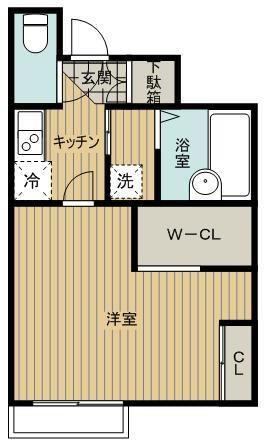 レオパレス山茶花(1K/1階)の間取り写真