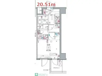 クレヴィスタ戸越公園(1K/1階)の間取り写真