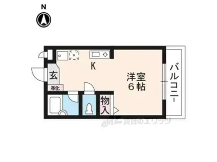 ホルティコルヌス(1K/1階)の間取り写真