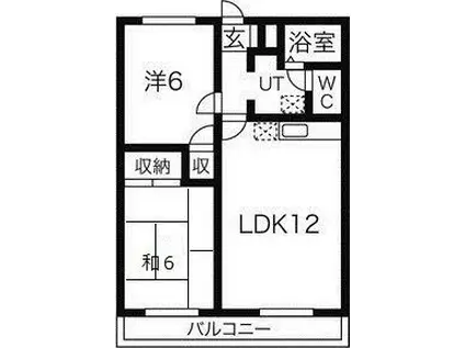 SUNーイーストーAOKI(2LDK/2階)の間取り写真