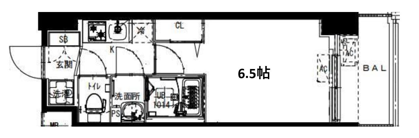 ALIVIS福島海老江(1K/5階)の間取り写真