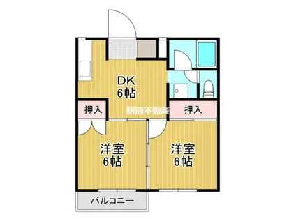 エルハイツイッセー(2DK/2階)の間取り写真