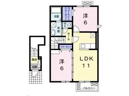 ミルフロールIVA(2LDK/2階)の間取り写真