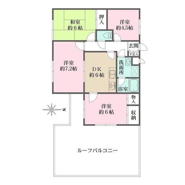 藤マンション(4DK/5階)の間取り写真