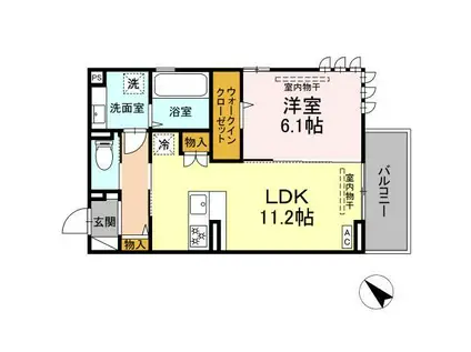 ソルティバレー(1LDK/3階)の間取り写真