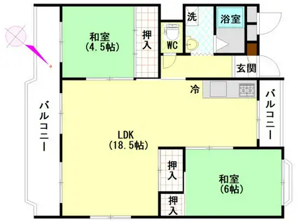 フォレスト(3LDK/2階)の間取り写真