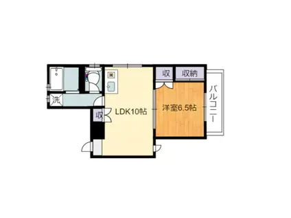 ラ・ポート東町(1LDK/3階)の間取り写真