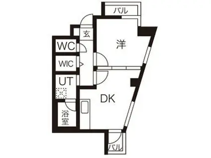 ハイリスベーネ池下(1DK/1階)の間取り写真