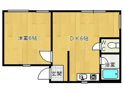 パティオ松が丘(1DK/3階)の間取り写真