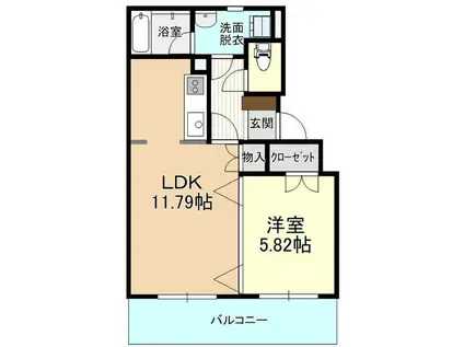ドリームタウン三和B(1LDK/3階)の間取り写真