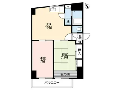 アイ・エフ水前寺(2LDK/4階)の間取り写真