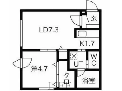SENSAI-TSUKISAMU(1LDK/3階)の間取り写真
