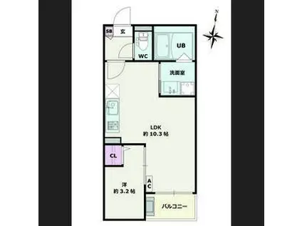 JACK MATSUSHITA I(1LDK/2階)の間取り写真