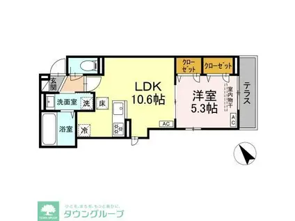 MAISON COCORU(1LDK/1階)の間取り写真
