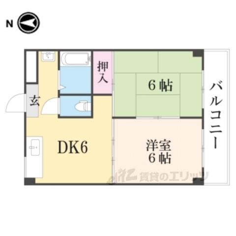 プラムA(2DK/4階)の間取り写真