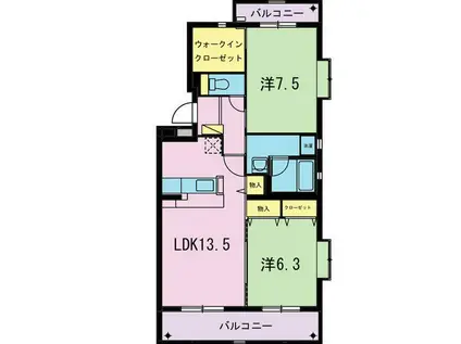 ベルジュ(2LDK/3階)の間取り写真
