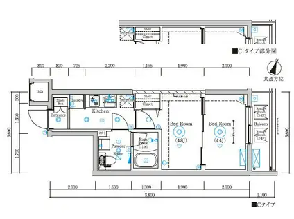 RELUXIA本蓮沼(2K/1階)の間取り写真