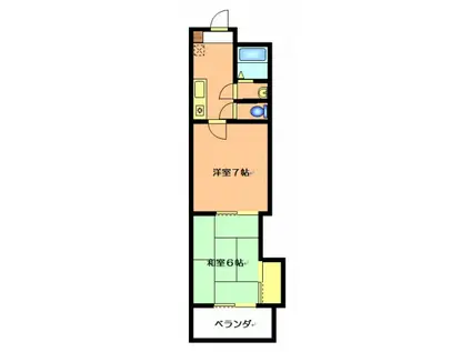 ベルシャトー加登(2K/3階)の間取り写真