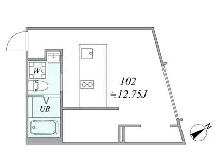 TRIAS513(1DK/1階)の間取り写真