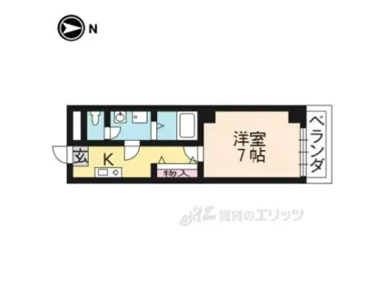 ルネッサンス・ドゥ(1K/5階)の間取り写真