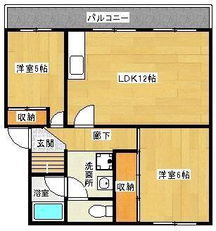 たかみマンション(2LDK/3階)の間取り写真