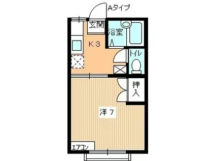 サンシャイン(1K/2階)の間取り写真