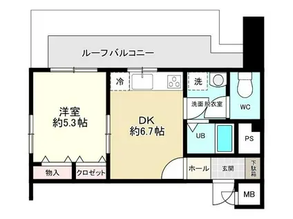 ストーク両国緑(1DK/5階)の間取り写真