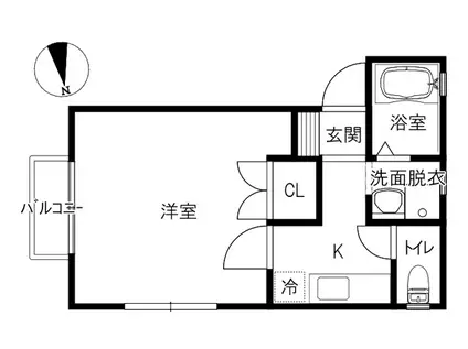 ヌーベル館III(1K/2階)の間取り写真