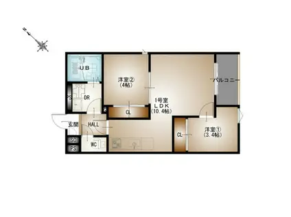 REGALESTーF 矢野駅前(2LDK/2階)の間取り写真