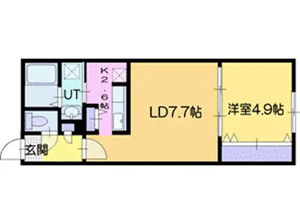 MOKU CHITOSE(1LDK/5階)の間取り写真