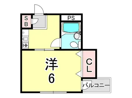 MYコート(1K/4階)の間取り写真