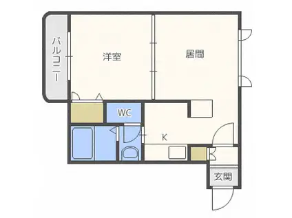 エクシード南郷(1DK/4階)の間取り写真