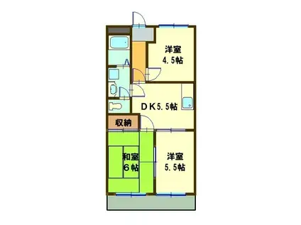 グランチェスタ田中(3DK/1階)の間取り写真