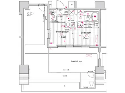 ガーラ・ステーション川崎平間(1DK/14階)の間取り写真