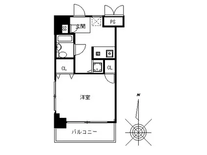 パレ・ドール検見川(ワンルーム/3階)の間取り写真