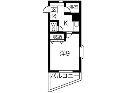レジデンス大寛(1K/5階)の間取り写真