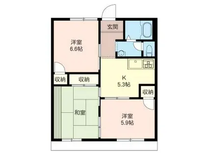 ルミエール古河(3K/1階)の間取り写真