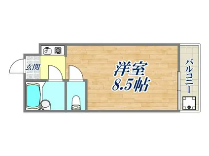 ドルム芦屋川(ワンルーム/2階)の間取り写真